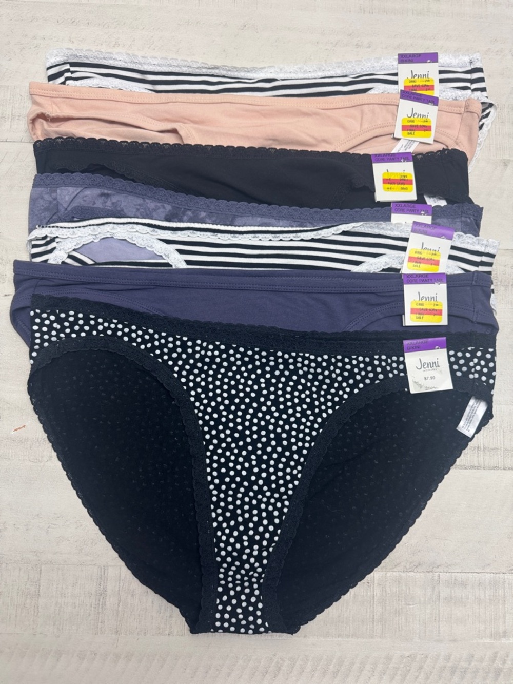 Set of 7 jenni Women's BIKINI Panties NWT Size XXL